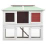 Animal Rabbit Cage Double Floor Red Wood Image 2