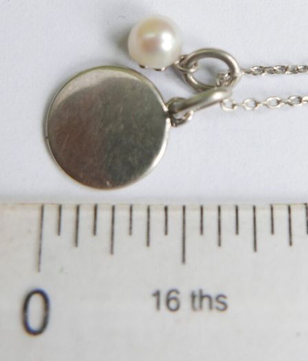 Vintage 925 Sterling Silver Pendant Pearl Necklaces length 18" - 3g