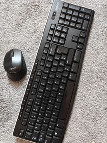 Logitech wireless keyboard and compact mouse