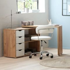 Jysk Desk Langager 41-107x107-165 Oak/white