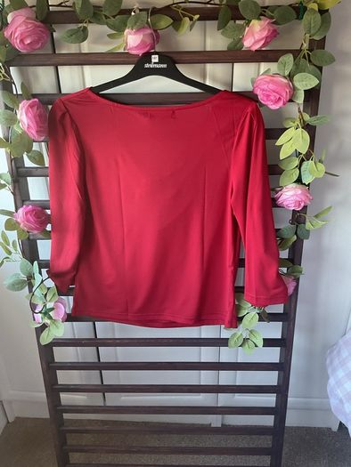 top Bnwt baloot brand size large (14) drape neckline wine/red shade
