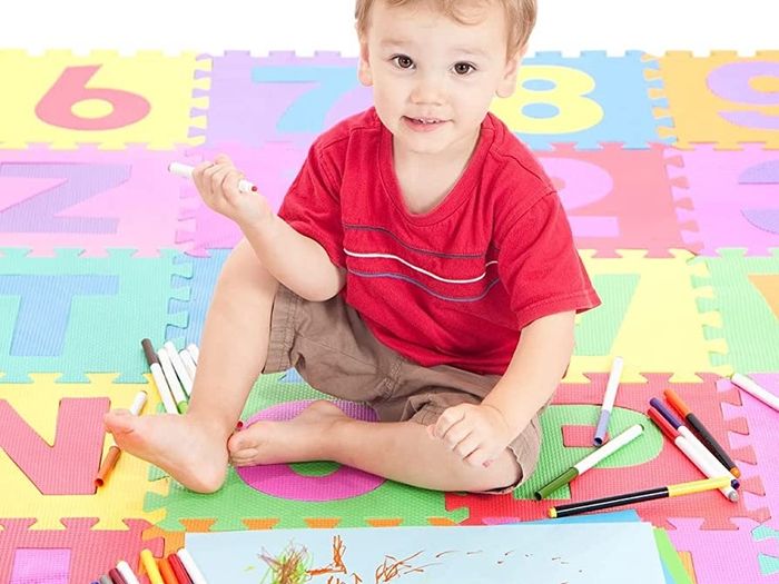 (FREE POSTAGE)  36pc ABC Foam Mats Multi-Coloured | Soft Eva Foam Mats for Kids | Baby Foam Play Mat Floor Mats for Children | Soft Play Mats with Alphabet & Numbers | Jigsaw Puzzle Kids Floor Mats | EN71 Safe