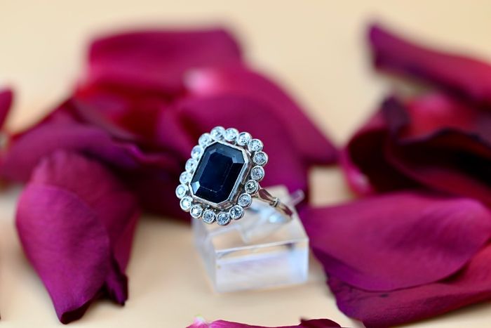 Art Deco Sapphire & Diamond Ring - Platinum