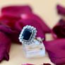 Art Deco Sapphire & Diamond Ring - Platinum Image 10