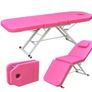 Portable Massage Bed With 3-Section Foldable Beauty Couch for Therapy Treatment Salon And Headrest Support Pink Image 2