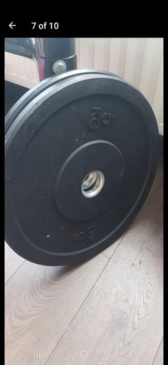 BODY IMAGE Power cage/Squat rack with Olympic bar bumper plates and adjustable bench