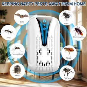 4 Pack Ultrasonic Pest Repeller - Effective Mice & Insect Control for Indoor Use, Safe for Pets and Humans, Plug-In Repellent for Cockroaches, Rats, Spiders, Mosquitoes - Radiation-Free