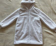 Girl's Dunnes white faux fur coat Age 10-11