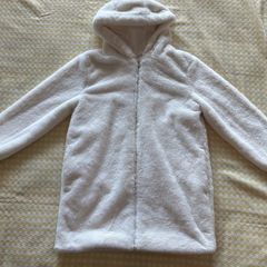 Girl's Dunnes white faux fur coat Age 10-11