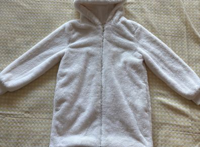 Girl's Dunnes white faux fur coat Age 10-11