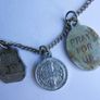 Antique catholic Saints religious many pendants family heirloom necklace Image 7