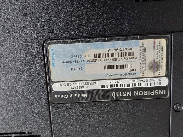 Dell Inspiron N5110, Intel Core i5-2310M CPU, 2.3GHz, 4GB Ram, 500GB HDD, Windows 7 Home, Chrome, Mozilla Firefox, and VLC