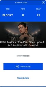 Katie Taylor vs Flora Pili pitch seating