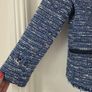 Sandro blue tweed fringe jacket, size 38, Paris brand. Image 3