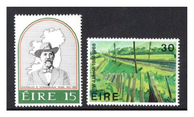 1981 Ireland 150th Anniversary of the Birth of Jeremiah O'Donovan Rossa. Irish Art: Railway Embankment by WJ Leech Stamps Mint Never Hinged (MNH)