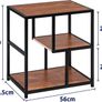 Side Table Brown, Industrial Coffee End Table, Metal Frame Bedside Table with Storage Compartment, Nightstand for Living room Bedroom and Balcony, Wooden, 56 x 40 x 53 cm Image 2
