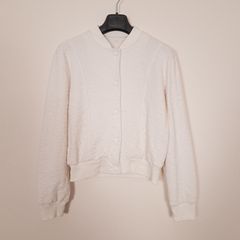 Lipsy Cream White Textured Bomber Jacket 8UK/36EU