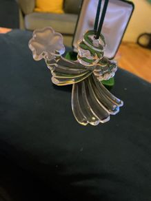 Galway Crystal Angel with shamrock Christmas Decoration
