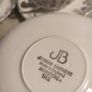 Rare find 8 pieces set Johnson Brothers Ironstone Snow White, Pattern 1H2, Vintage Set Of 4 soup bowls and soup saucers Swirl Edge, Platinum Trim Image 2