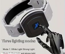 LED Running Light Flashlight Rechargeable, 3 Modes (White/Red/Strobe), IP65,