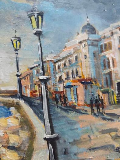 Oil painting Ischia Castello Aragonese