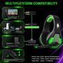 FREE EXPRESS SHIPPING Gaming Headset for PS4 PS5 Switch Xbox One Headset with Noise Cancelling Mic Wired Headset with LED Light for Mac Laptop PC Gaming Headset Soft Memory Earmuffs,Black Green MULTIPLE COLOURS AVAILABLE Image 6