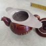 Vintage SYLVAC Teapot Tea Strainer, Novelty Funny Face Tea Strainer, Brown Glazed Tea Pot Image 7