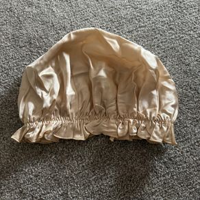 LILYSILK Silk Night Sleep Bonnet with Flounce Taupe Brand New
