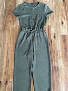 Girls khaki jumpsuit age 11-12 years excellent condition