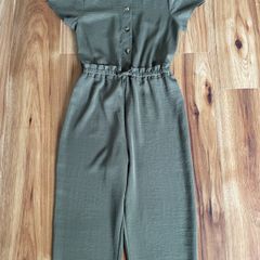 Girls khaki jumpsuit age 11-12 years excellent condition