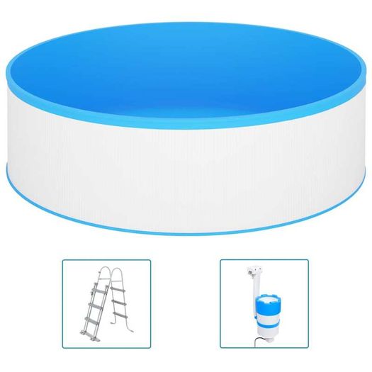 Splasher Pool with Ladder and Pump 350x90 cm White