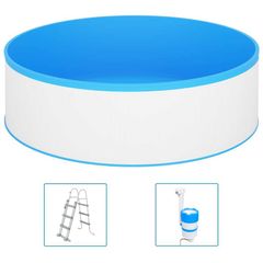 Splasher Pool with Ladder and Pump 350x90 cm White