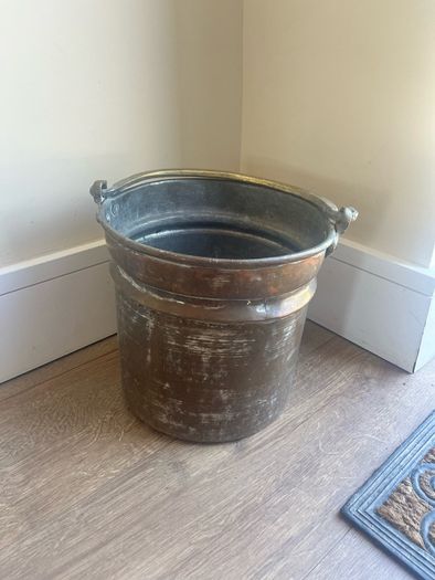 Antique Copper Log Bucket