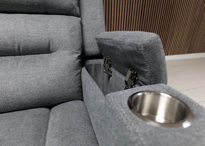 3 Seater Titan Plus Electric Grey Fabric Recliner Sofa