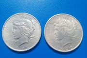 Coins peace dollars