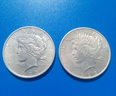 Coins peace dollars