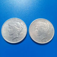 Coins peace dollars
