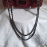 Burgandy Rubber Cheveron  Shoulder Bag Image 4