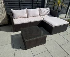 Rattan garden sofa