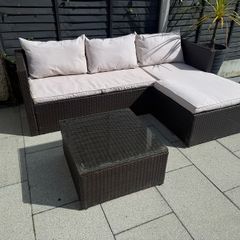 Rattan garden sofa