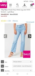 V by Very Style Fairy Wide Leg Jeans Size 14