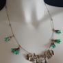Art Deco Style Green Flora Bead Statement Necklace & Earrings Image 4