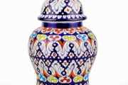 Multicolor Handmade and Hand Painted Large Ceramic Jar with Lid, Chinese Style Jar | Warehouse Clearance | Massive Discount | Bargain prices