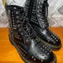 Dr Martens 1460 Ladies Black Smooth Studded Atlas Leather Punk Goth Zip Boots UK6 EU39 Image 2