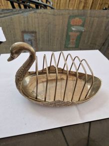 1930s  Silver plated  Swan Toast Rack