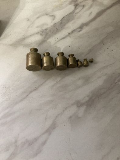 antique vintage brass weights