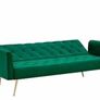 Luxury Velvet Sofa Bed with Golden Legs green Image 3