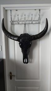 Glass Insert Black Buffalo Skull
