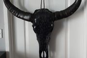 Glass Insert Black Buffalo Skull