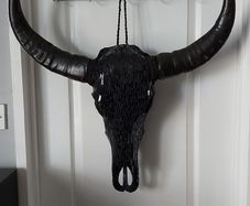 Glass Insert Black Buffalo Skull